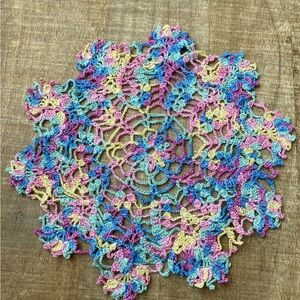 Colorful Crochet Doily rainbow Egyptian cotton